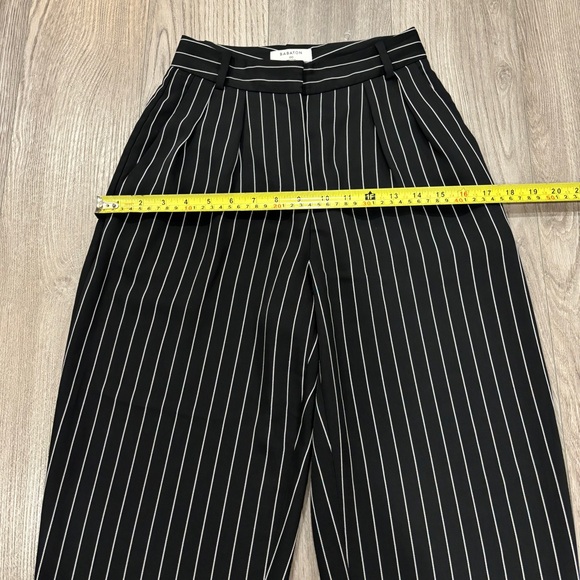 Aritzia Babaton High Rise Modesto Pants Black White Strips Women’s Size 00 - Picture 7 of 14